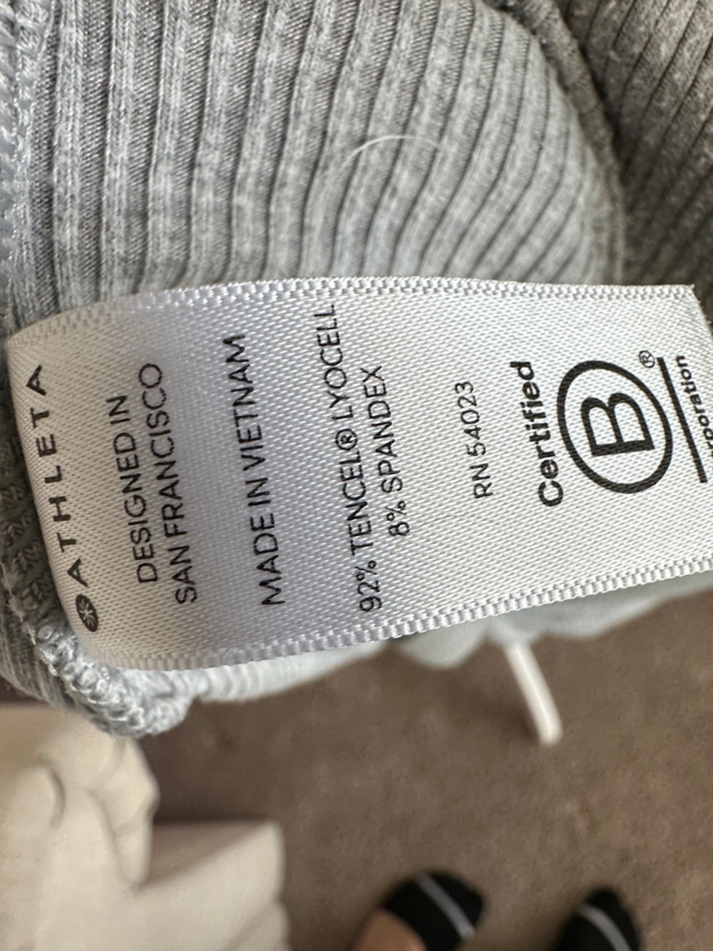 Athleta Sleeveless Light Gray Ribbed Midi Dress - Picture 5 of 5
